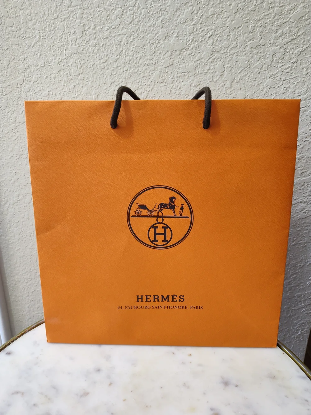 HERMÈS Large Boutique Shopping Bag Ribbon Card Envelope Receipt Sleeve Set